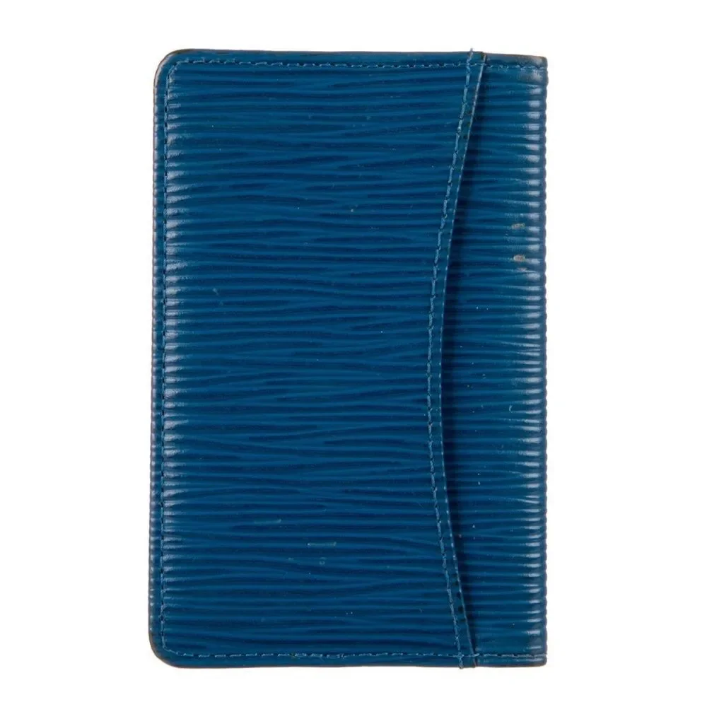 VTG Louis Vuitton Blue Epi Card Case Wallet 90’s